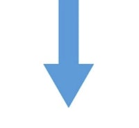 a blue arrow pointing down on a white background