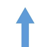 a blue arrow pointing up on a white background